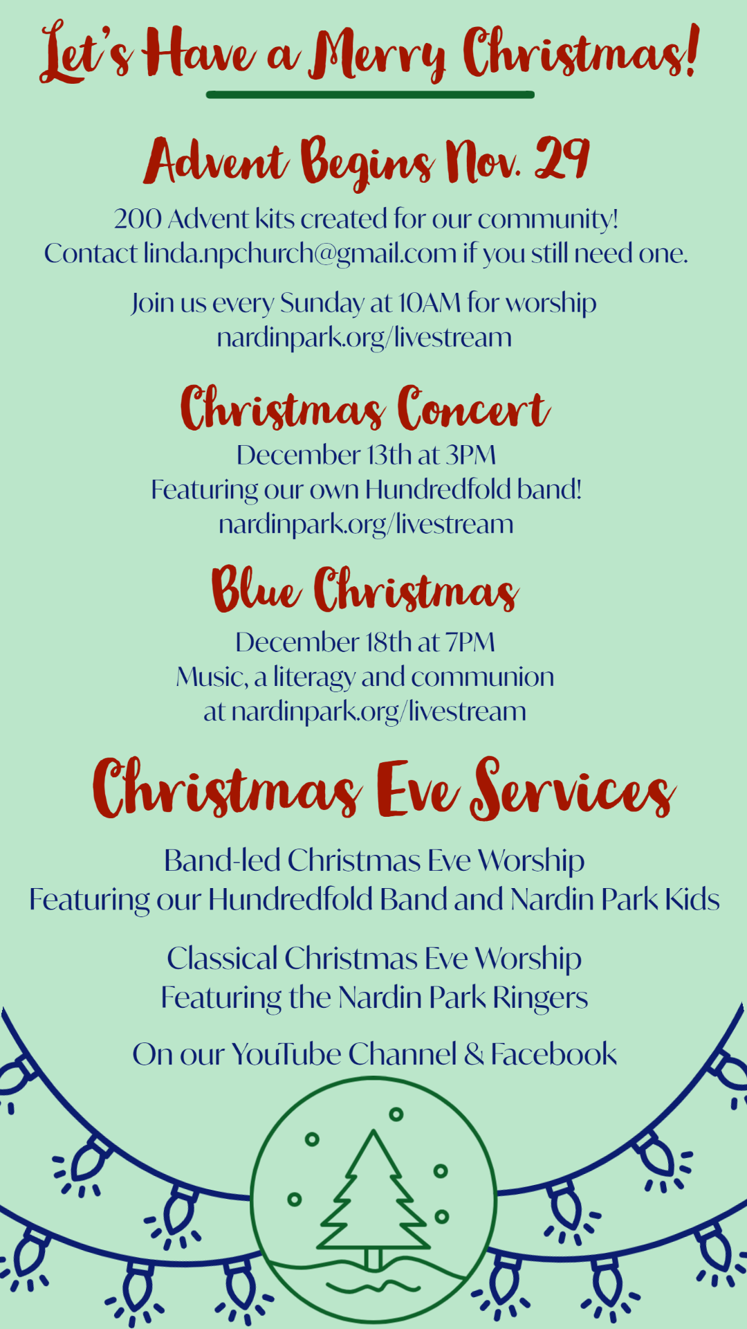 Nardin Park Christmas Services 2022 Christmas At Nardin! • Nardin Park Church