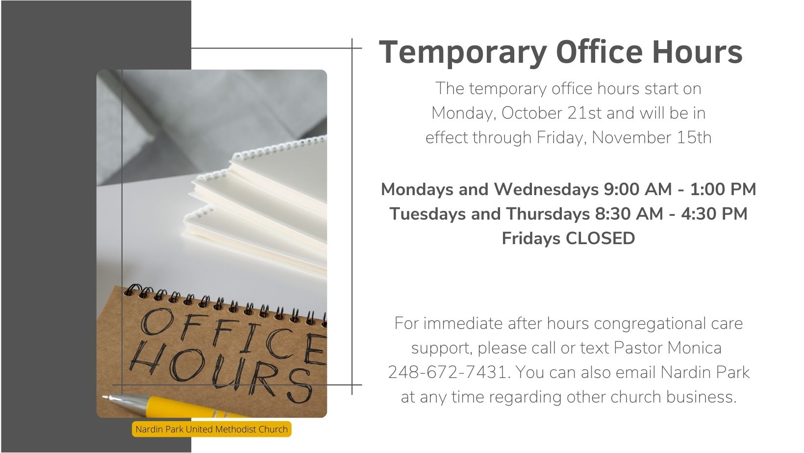 Temporary Office Hours '24