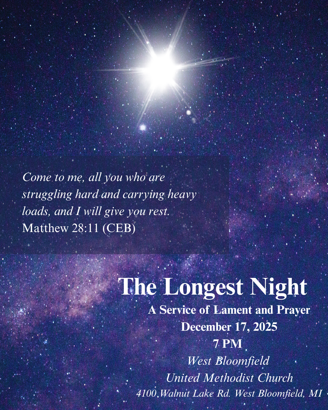 2025 Longest Night Joint Service graphic